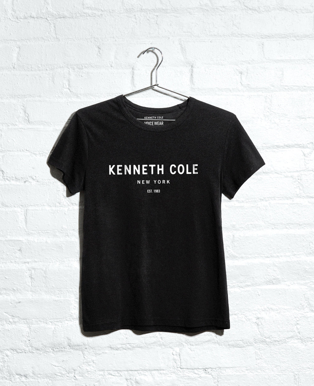 Shop 1983 Logo Tee – Black Unisex Cotton Stretch Fit | KC | Kenneth Cole BLACK