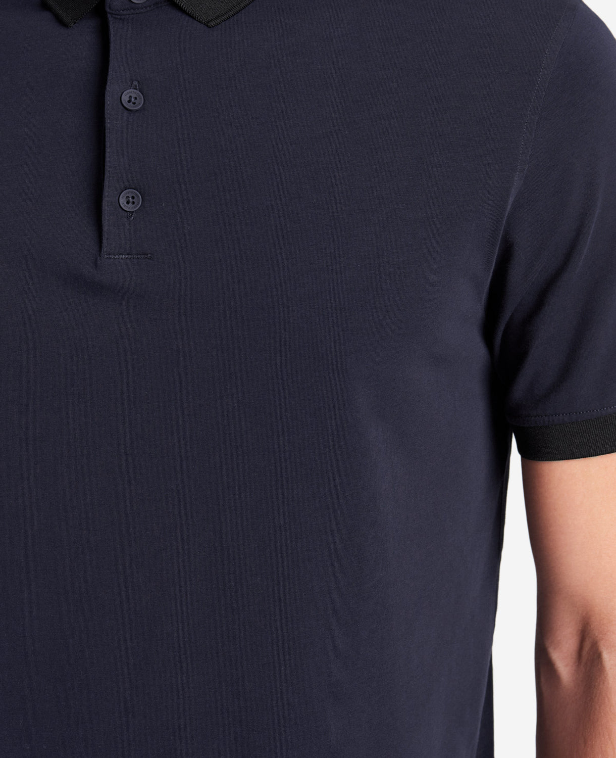 Navy Polo Shirt with Colorblock Collar – 4-Way Stretch | KC | Kenneth Cole NAVY