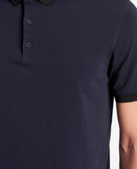 Navy Polo Shirt with Colorblock Collar – 4-Way Stretch | KC | Kenneth Cole NAVY