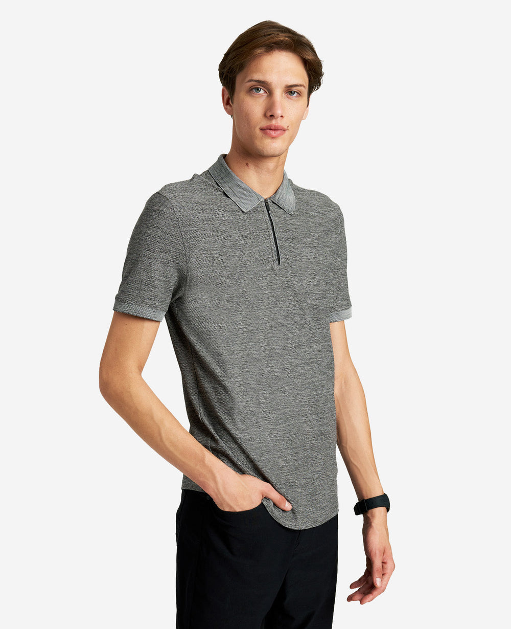 Kenneth Cole Zip-Up Knit Polo, Comfort & Style | Kenneth Cole | Kenneth Cole GREY HEATHER