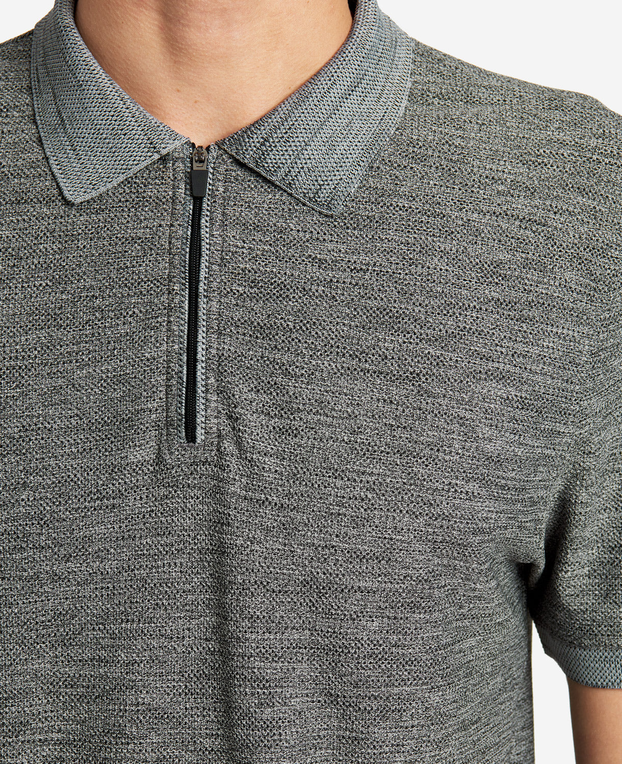Kenneth Cole Zip-Up Knit Polo, Comfort & Style | Kenneth Cole | Kenneth Cole GREY HEATHER