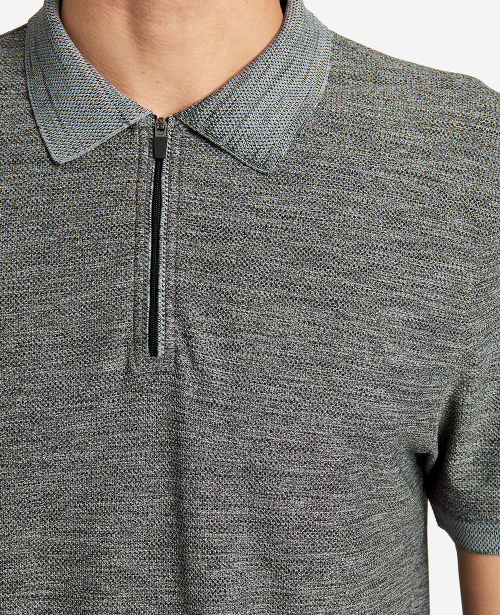 Kenneth Cole Zip-Up Knit Polo, Comfort & Style | Kenneth Cole | Kenneth Cole GREY HEATHER