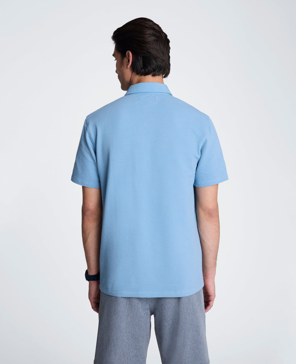 Mixed Media Polo | Kenneth Cole FADED BLUE