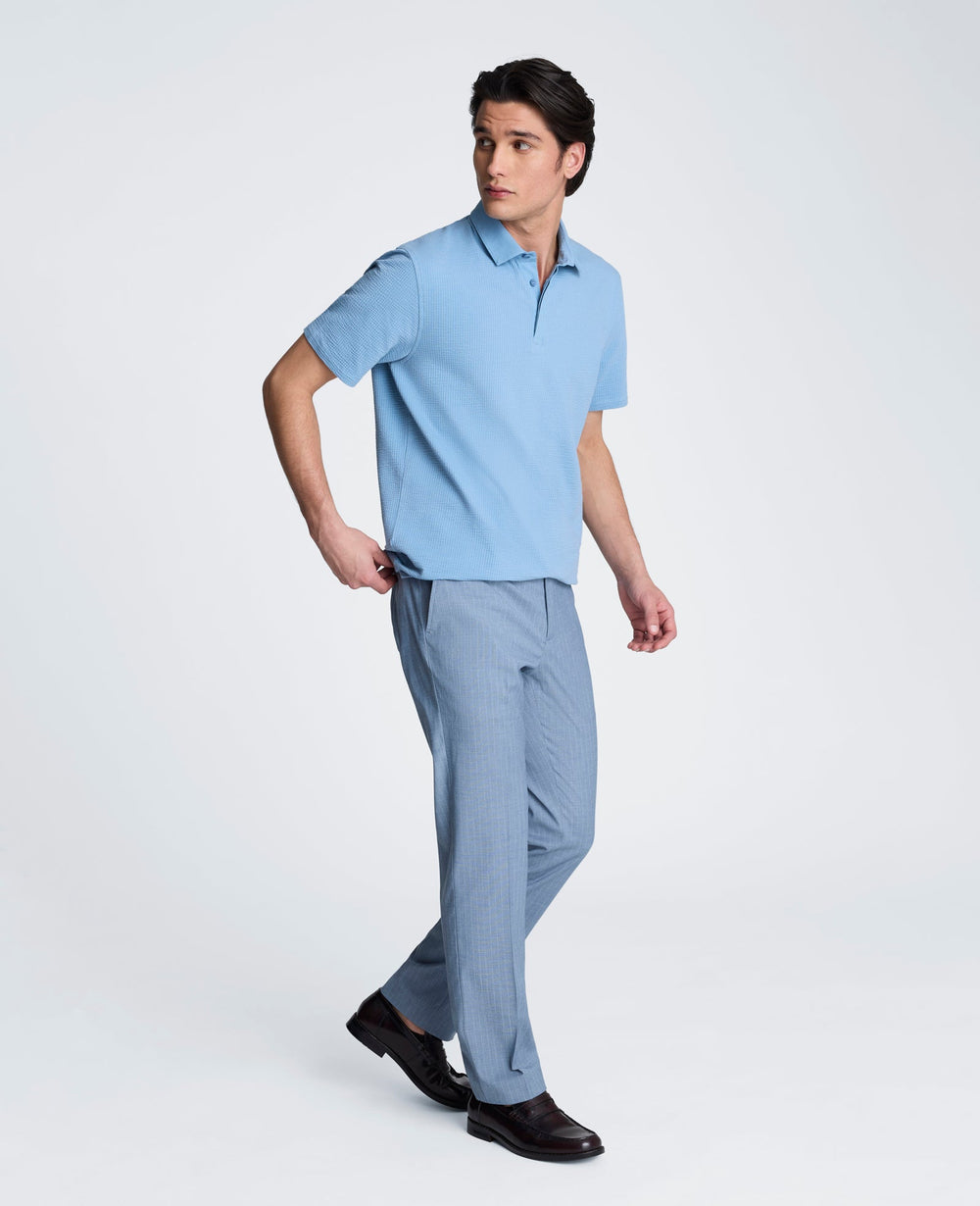 Mixed Media Polo | Kenneth Cole FADED BLUE