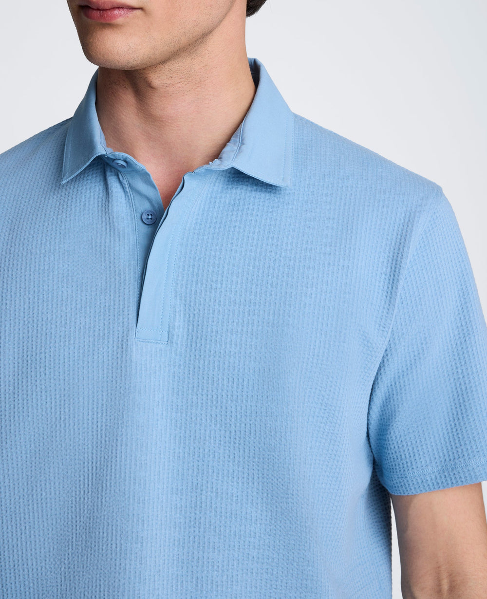 Mixed Media Polo | Kenneth Cole FADED BLUE