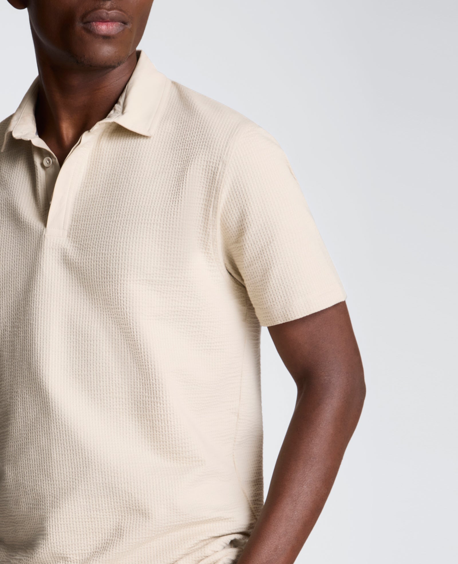 Mixed Media Polo | Kenneth Cole OFFWHITE