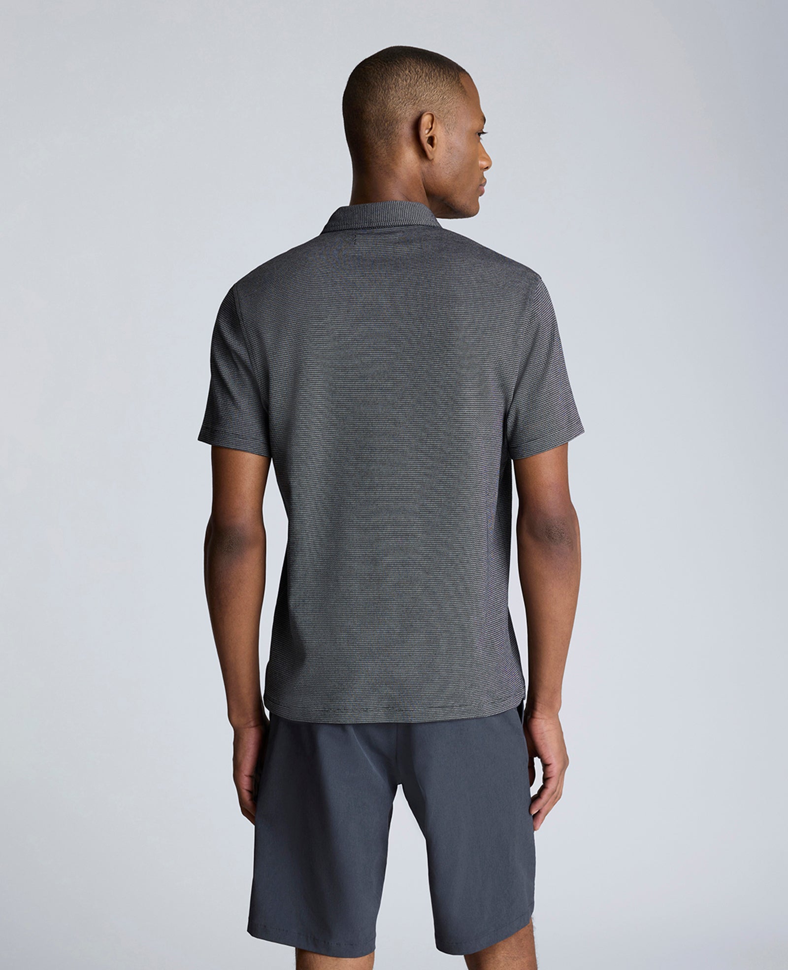 Shop Black Two-Toned Knit Polo – Soft, Breathable & Stretchy | Kenneth Cole BLACK
