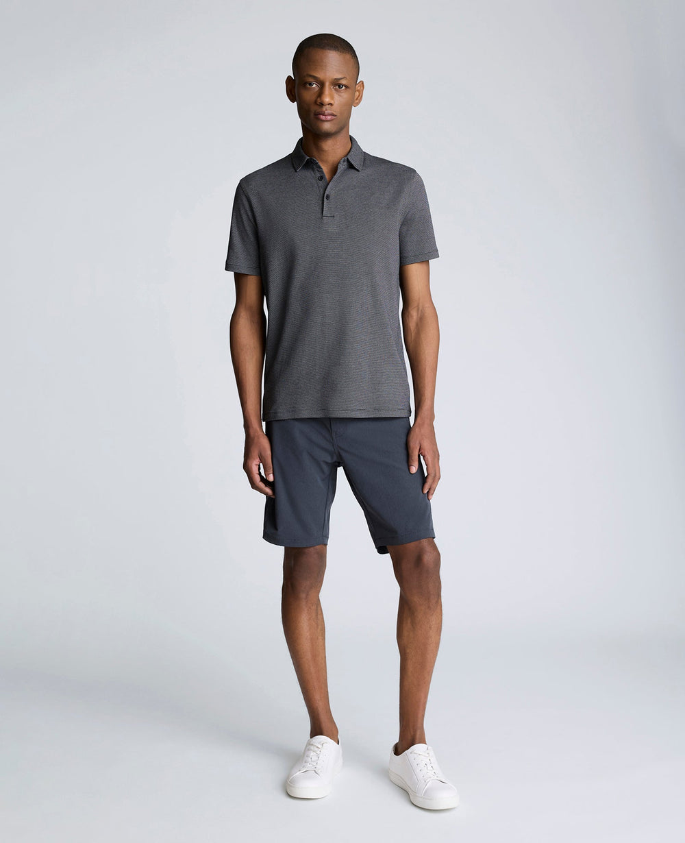Shop Black Two-Toned Knit Polo – Soft, Breathable & Stretchy | Kenneth Cole BLACK