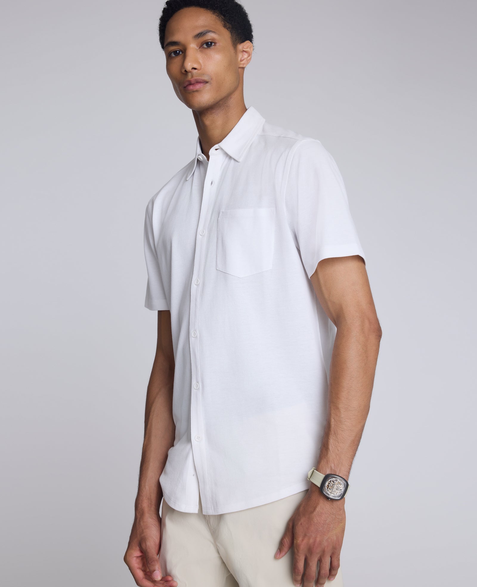 Shop Short Sleeve Sportshirt: White, Chest Pocket | KC | Kenneth Cole WHITE