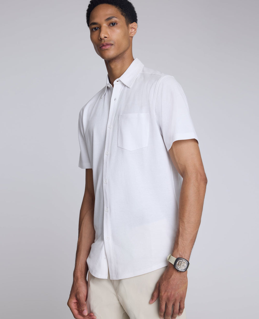 Shop Short Sleeve Sportshirt: White, Chest Pocket | KC | Kenneth Cole WHITE