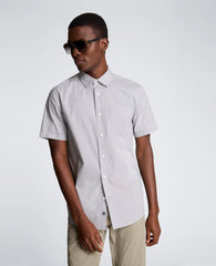 Short Sleeve Sport Shirt with Chest Pocket | Kenneth Cole ABSTRACT OXFORD GEO BLACK