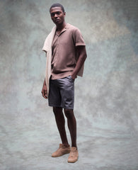 Knit Camp Shirt | Kenneth Cole DARK BEIGE