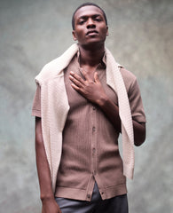 Knit Camp Shirt | Kenneth Cole NAVY