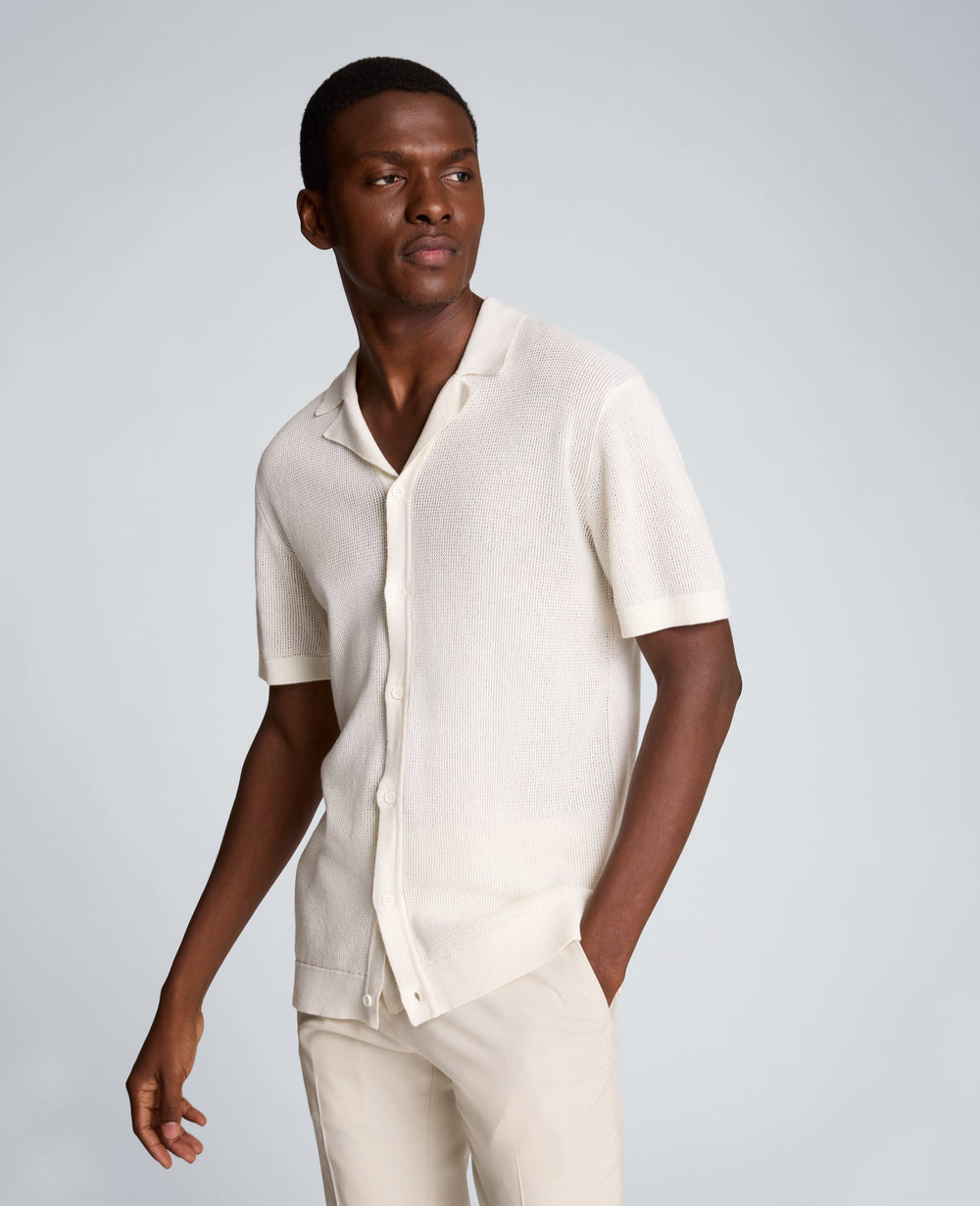 Knit Camp Shirt | Kenneth Cole WHITE