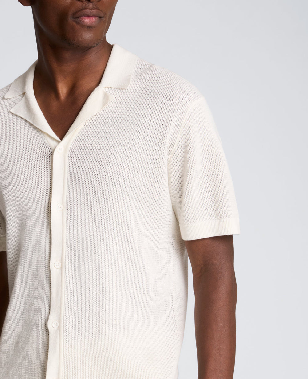 Knit Camp Shirt | Kenneth Cole WHITE