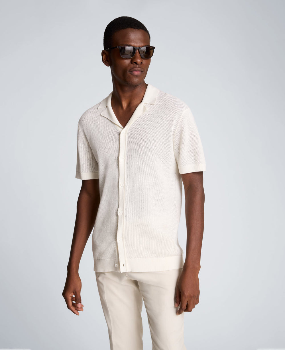 Knit Camp Shirt | Kenneth Cole WHITE