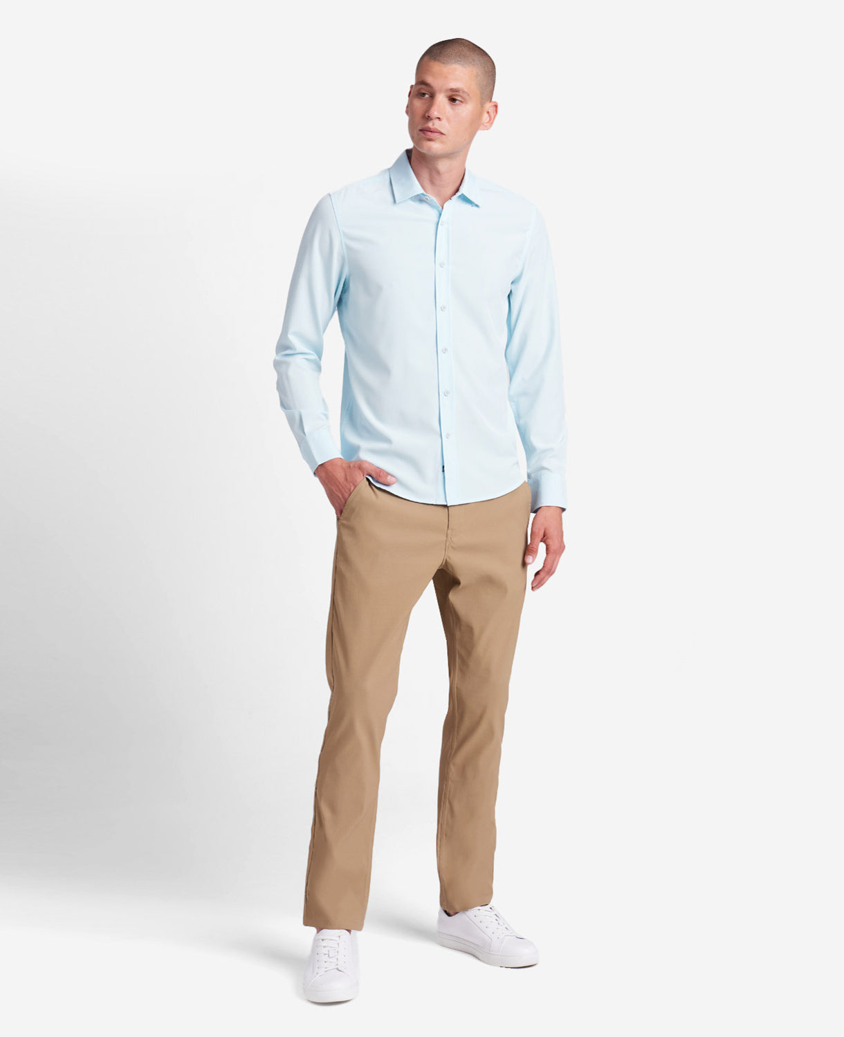 Light Blue Slim Fit Shirt – Stretch & Water-Resistant | KC | Kenneth Cole LIGHT BLUE