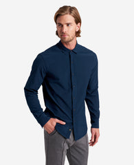 Water-Resistant Stretch Long-Sleeve Sport Shirt | Kenneth Cole | Kenneth Cole NAVY