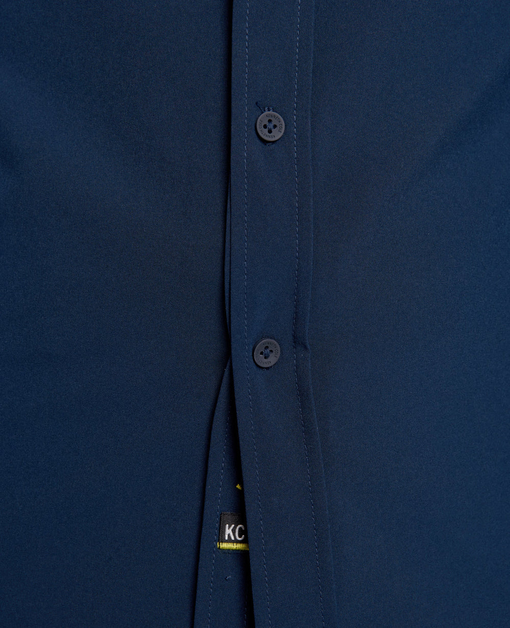 Water-Resistant Stretch Long-Sleeve Sport Shirt | Kenneth Cole | Kenneth Cole NAVY