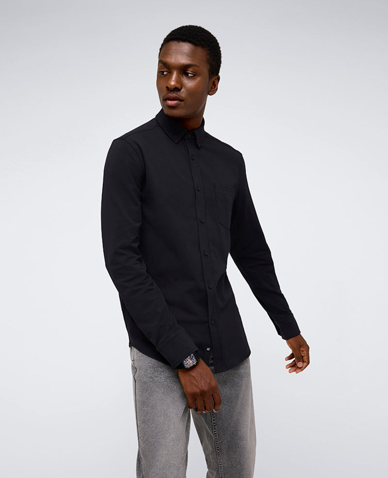 Men’s Stretch Button-Down Shirt with Pocket – Black | KC | Kenneth Cole BLACK