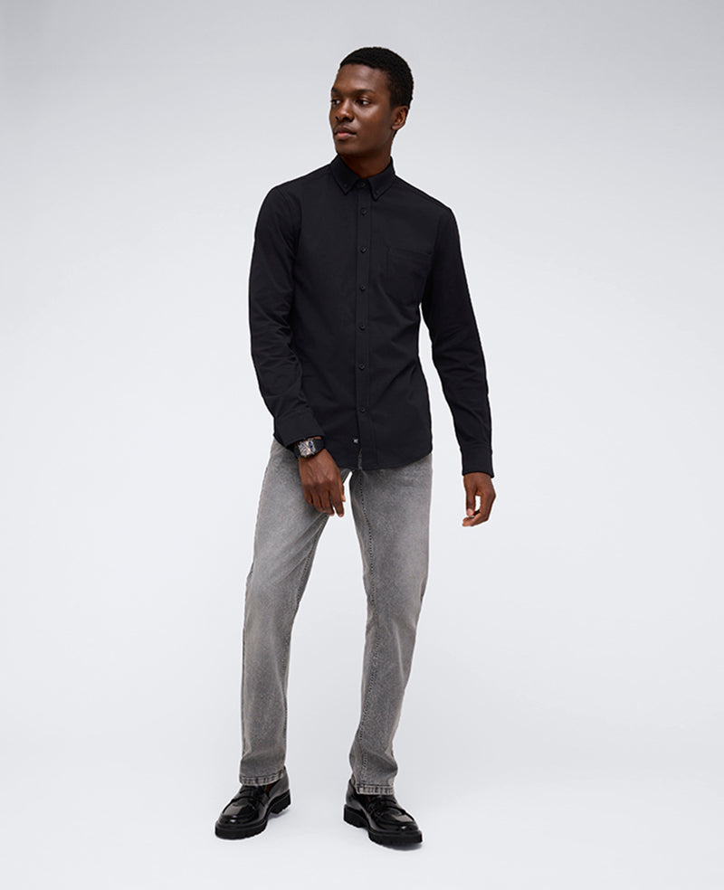 Men’s Stretch Button-Down Shirt with Pocket – Black | KC | Kenneth Cole BLACK