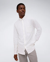 White Stretch Button-Down Shirt with Pocket | Kenneth Cole | Kenneth Cole WHITE