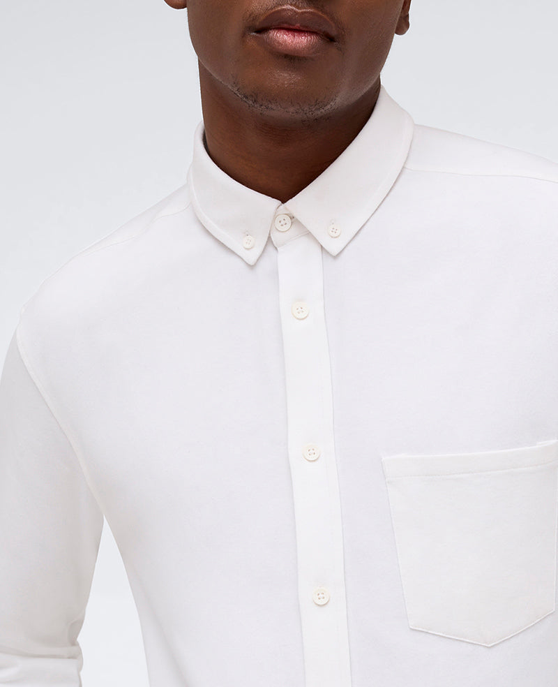 White Stretch Button-Down Shirt with Pocket | Kenneth Cole | Kenneth Cole WHITE