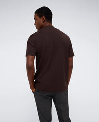 Dark Brown Band-Collar Henley – Breathable & Stretch | KC | Kenneth Cole DARK BROWN