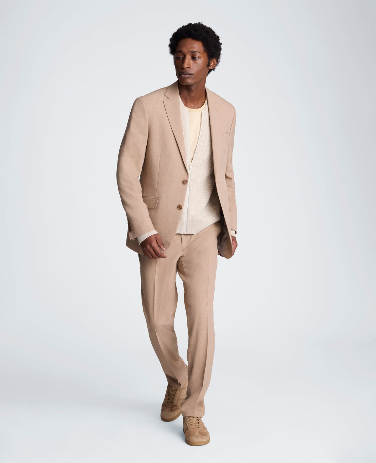 Tan Slim Fit Suit with Stretch | Modern Look | Kenneth Cole | Kenneth Cole TAN