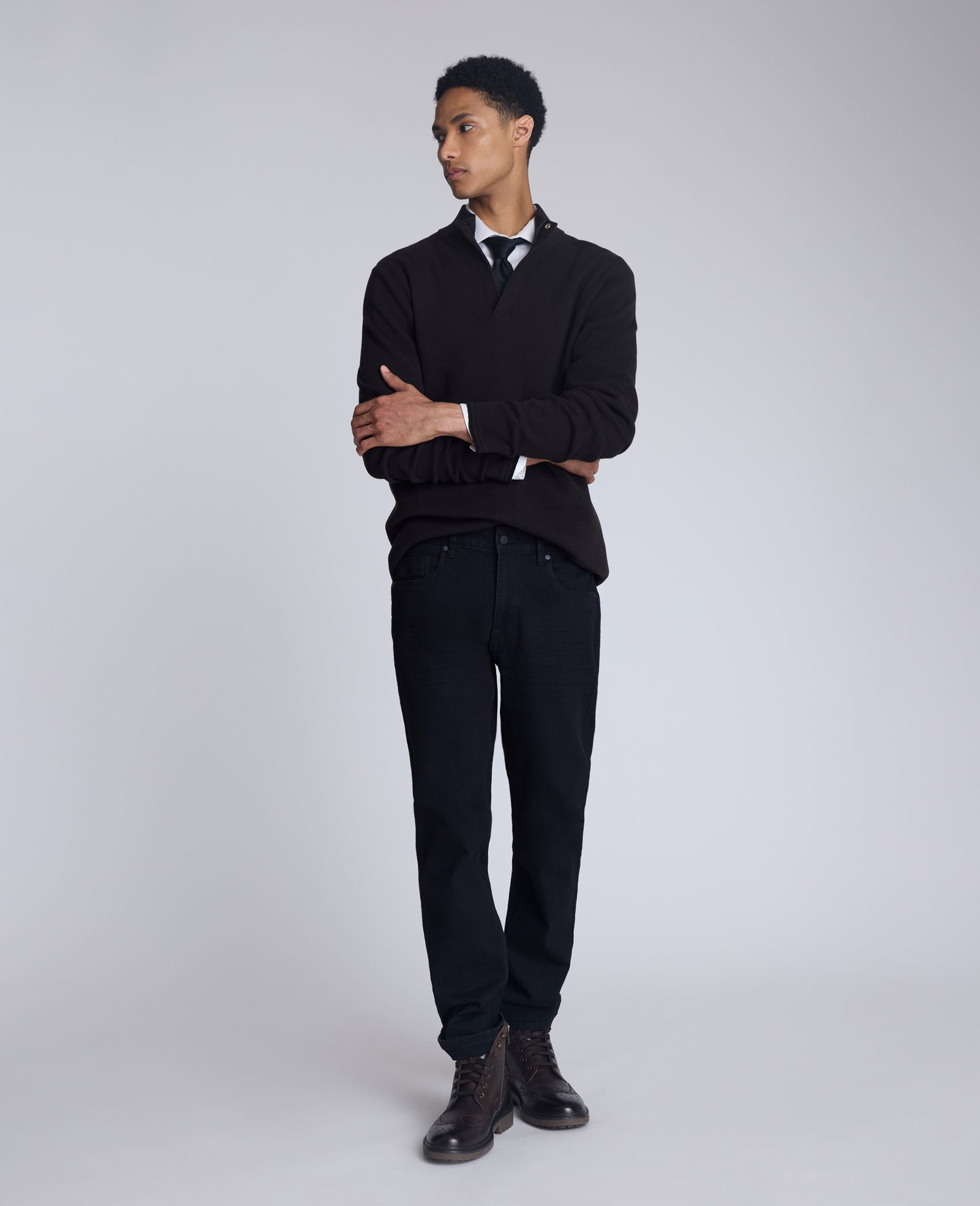 Quarterzip Pullover Sweater | Kenneth Cole DARK BROWN