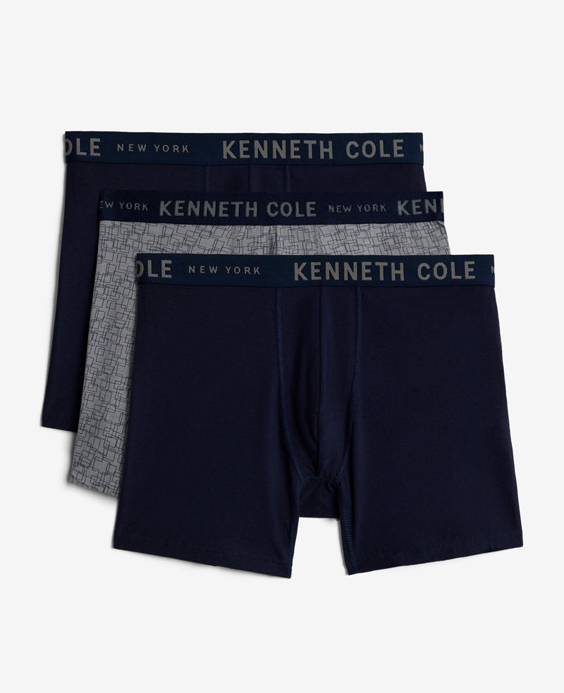 3-Pack Boxer Briefs Navy/Alloy Modal Stretch | Kenneth Cole | Kenneth Cole NAVY / ALLOY / NAVY
