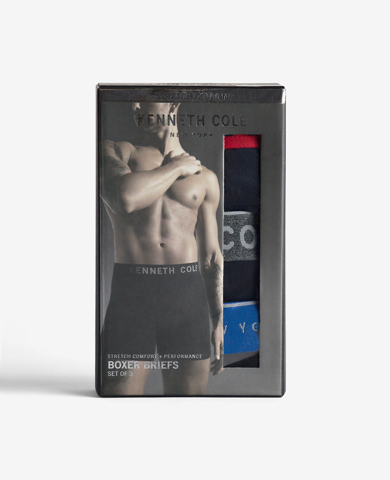 Shop 3-Pack Stretch Boxer Briefs – Black | Kenneth Cole | Kenneth Cole BLACK