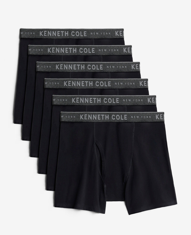 6-Pack Black Boxer Briefs – Cotton Stretch | Kenneth Cole | Kenneth Cole BLACK