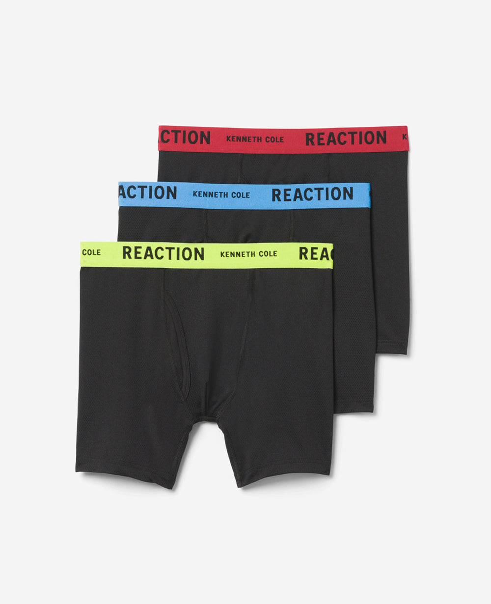 3-Pack Micro Mesh Boxer Briefs Stretch, Cool, Supportive | KC | Kenneth Cole BLACK/POPWB