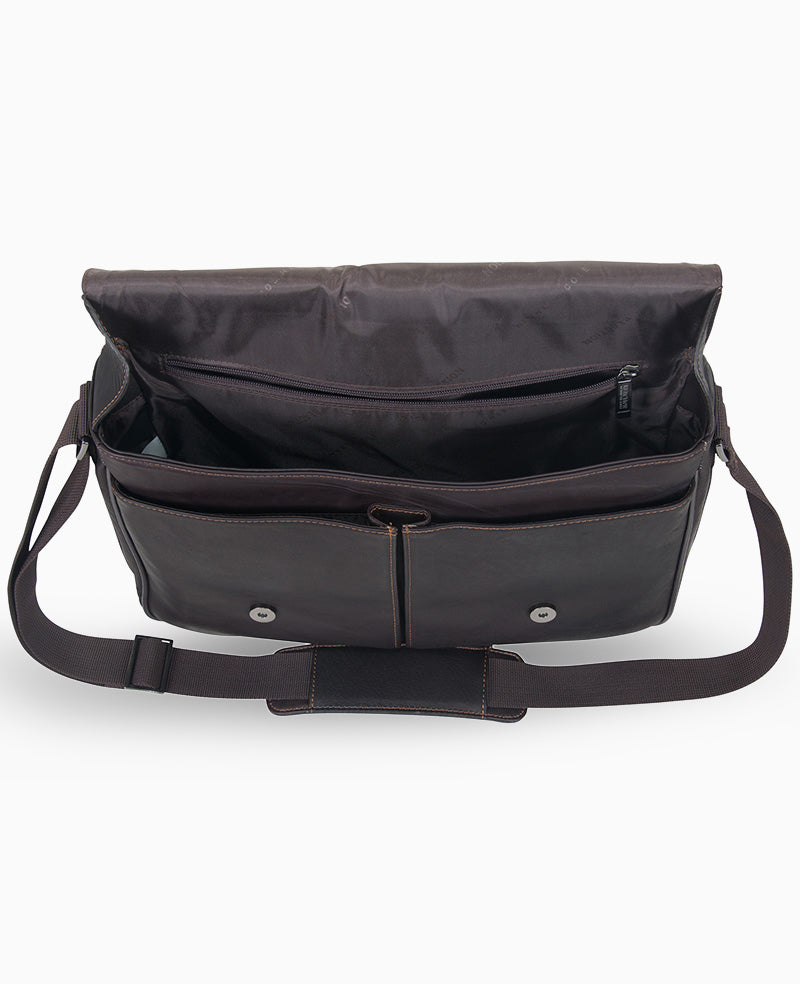 Leather Messenger Bag – 15.6” Laptop Ready | Kenneth Cole | Kenneth Cole BROWN