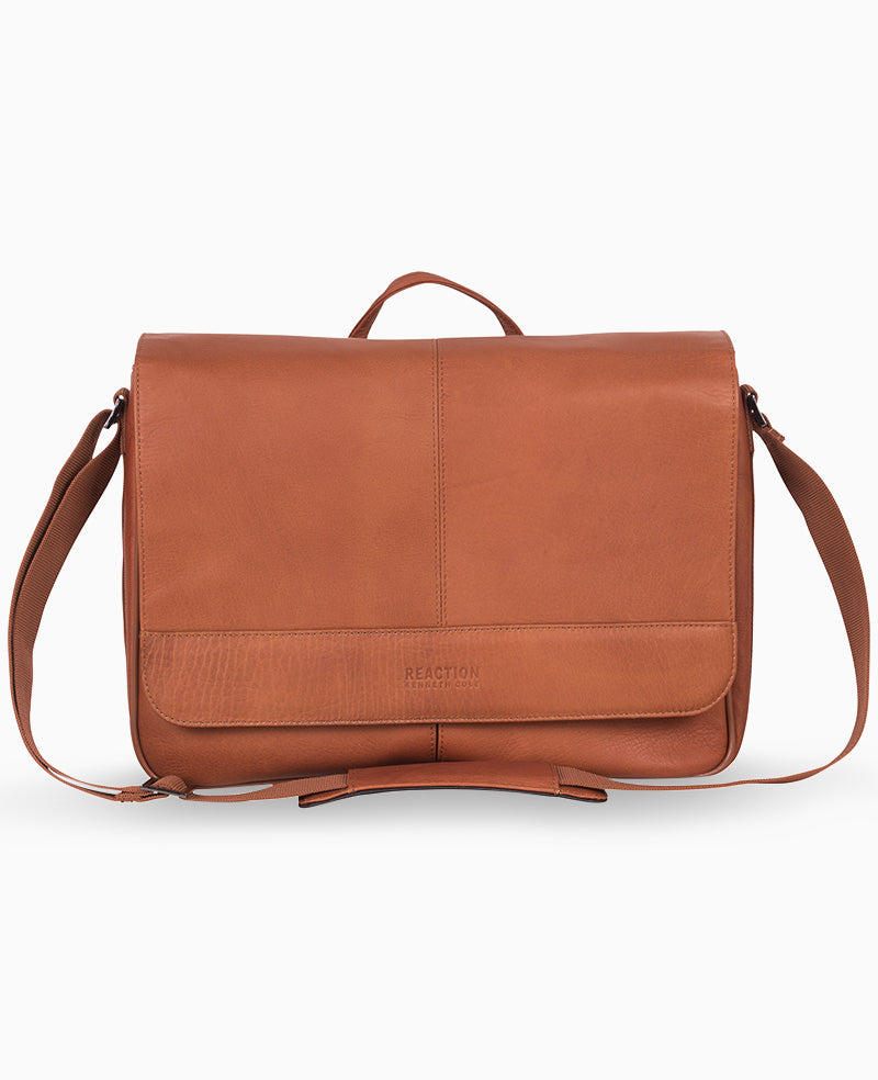 Leather Messenger Bag – 15.6” Laptop Ready | Kenneth Cole | Kenneth Cole COGNAC