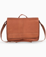Leather Messenger Bag – 15.6” Laptop Ready | Kenneth Cole | Kenneth Cole COGNAC
