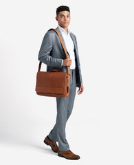 Leather Messenger Bag – 15.6” Laptop Ready | Kenneth Cole | Kenneth Cole COGNAC