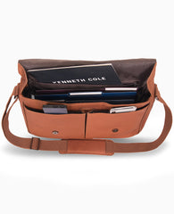 Leather Messenger Bag – 15.6” Laptop Ready | Kenneth Cole | Kenneth Cole COGNAC