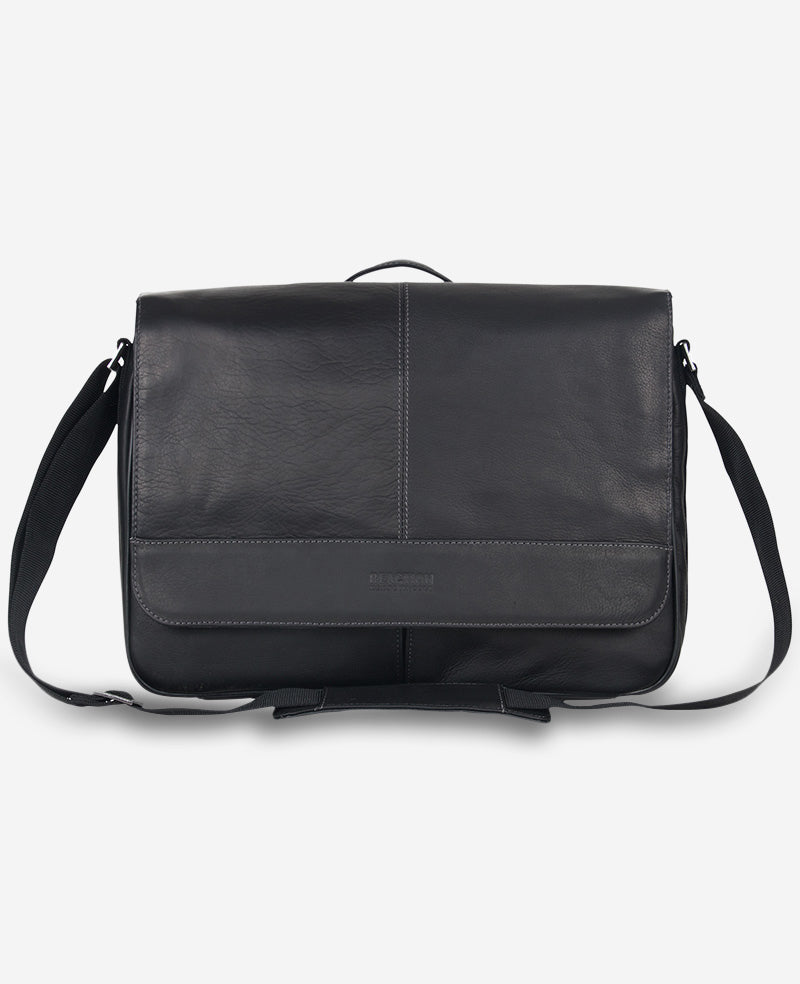 Leather Messenger Bag – 15.6” Laptop Ready | Kenneth Cole | Kenneth Cole BLACK