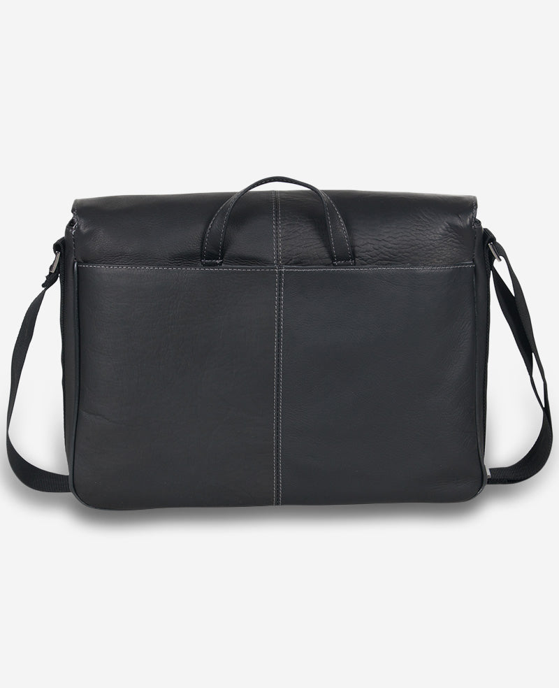 Leather Messenger Bag – 15.6” Laptop Ready | Kenneth Cole | Kenneth Cole BLACK