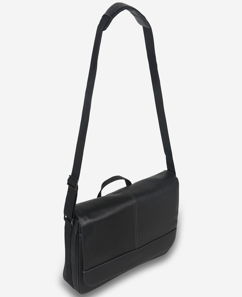 Leather Messenger Bag – 15.6” Laptop Ready | Kenneth Cole | Kenneth Cole BLACK