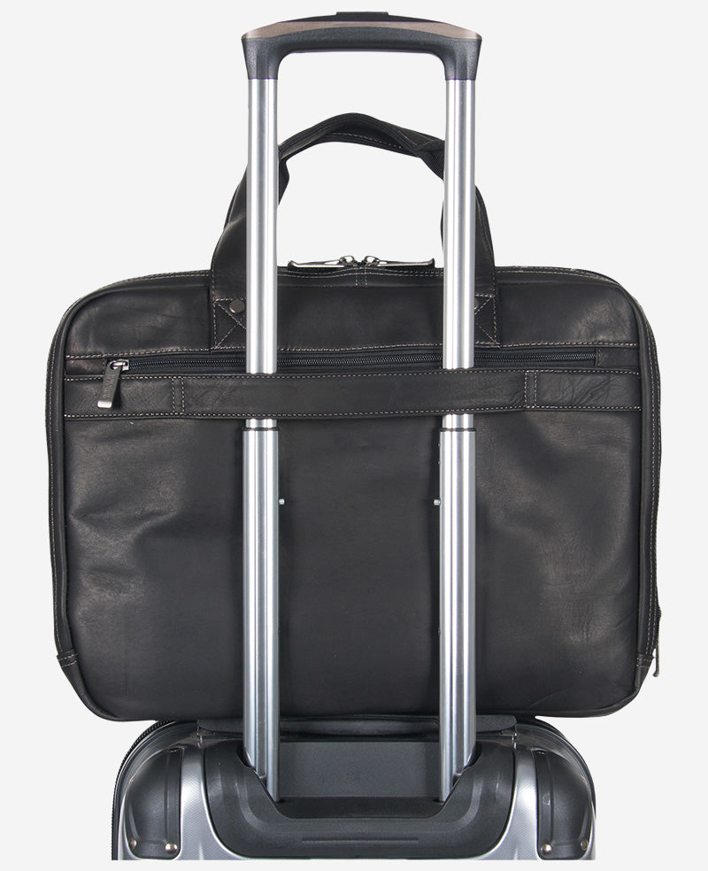 Colombian Leather Top Zip Messenger Bag | Kenneth Cole BLACK