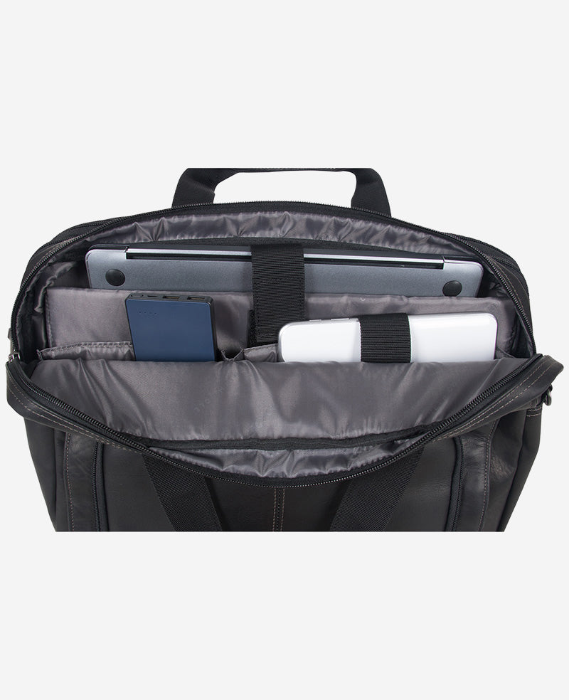 Colombian Leather Top Zip Messenger Bag | Kenneth Cole BLACK