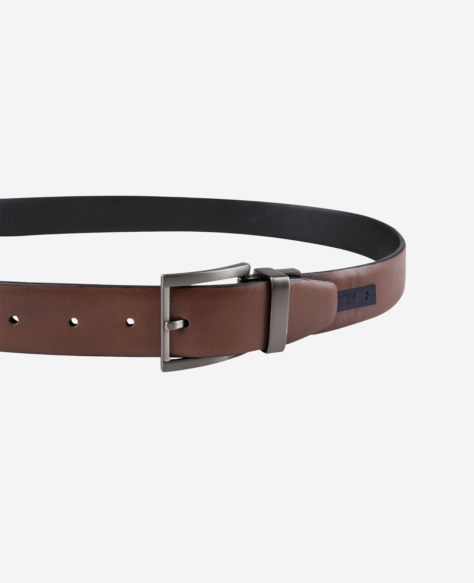 Stretch Reversible Logo Inset Tab Belt | Kenneth Cole BROWN/BLACK