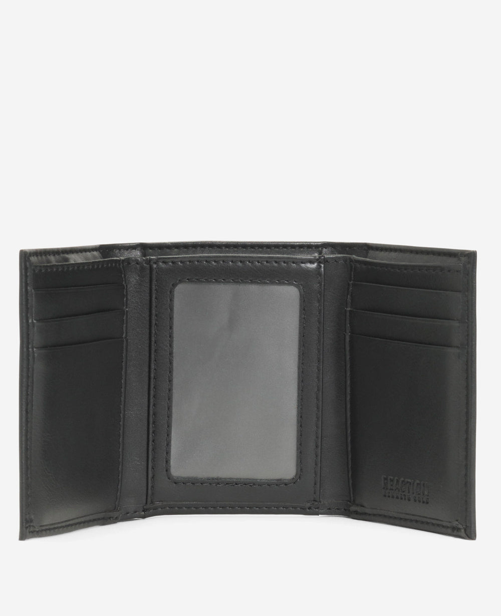 Shop Eugene TECHNI-COLE Leather Trifold Wallet, Black | KC | Kenneth Cole BLACK