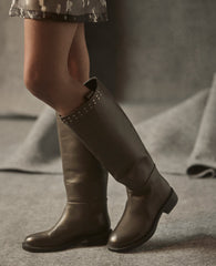 Scorpio Leather Stud Boot | Kenneth Cole CHARCOLE LEATHER