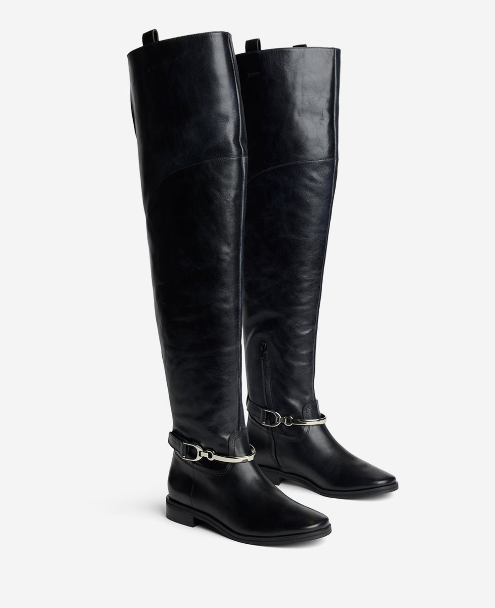 Maza Leather Riding Boot | Kenneth Cole BLACK LEATHER