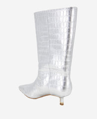 Shop Meryl Silver Croco Leather Bootie | Kenneth Cole | Kenneth Cole SILVER CROCO