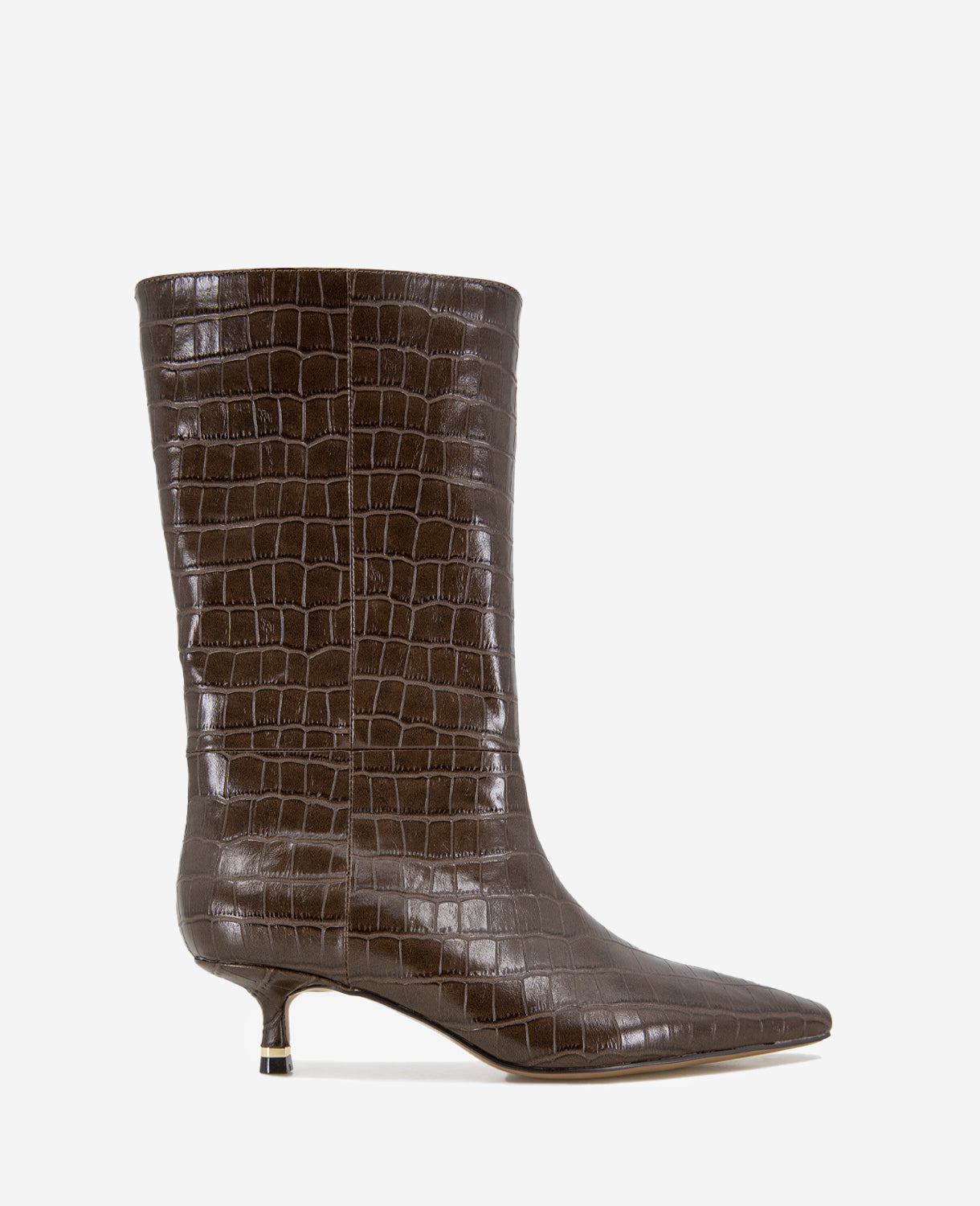 Meryl Leather Croco Bootie | Kenneth Cole DARK BROWN